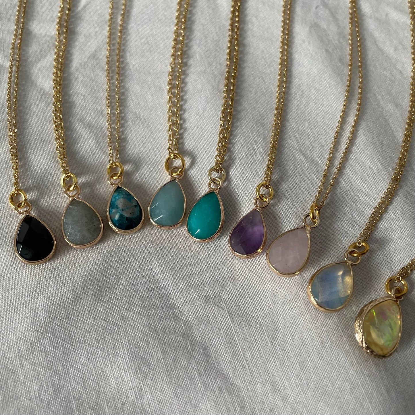 Dainty Drop Necklace: Apatite