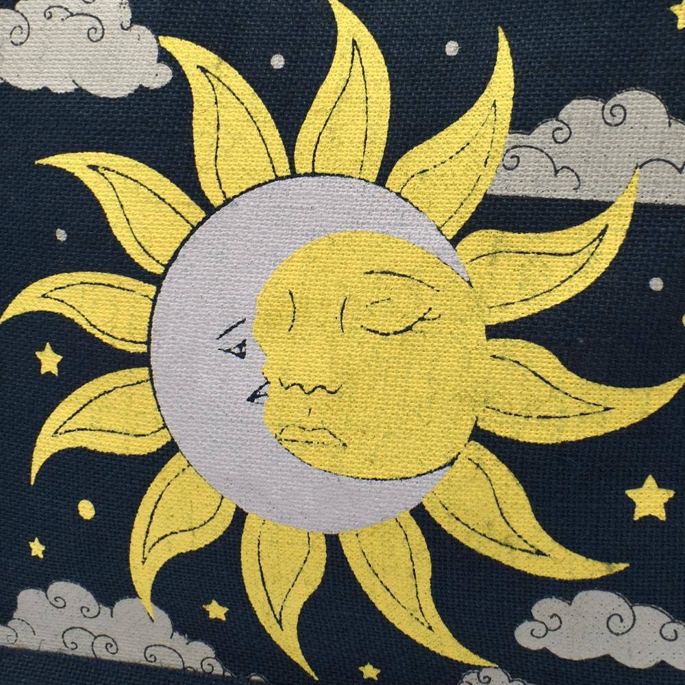 Jute Shopping Bag, Sun and Moon 30x30cm