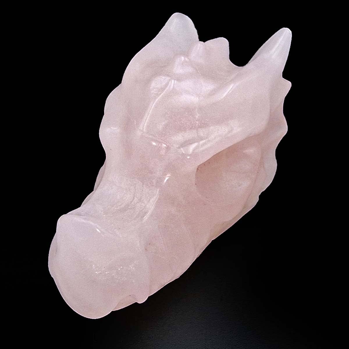 Rose Quartz Dragon Head carving