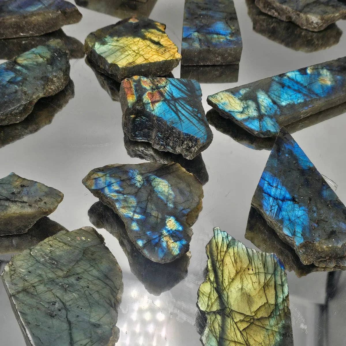 Labradorite Crystal Half Polished Slice, 100-200g