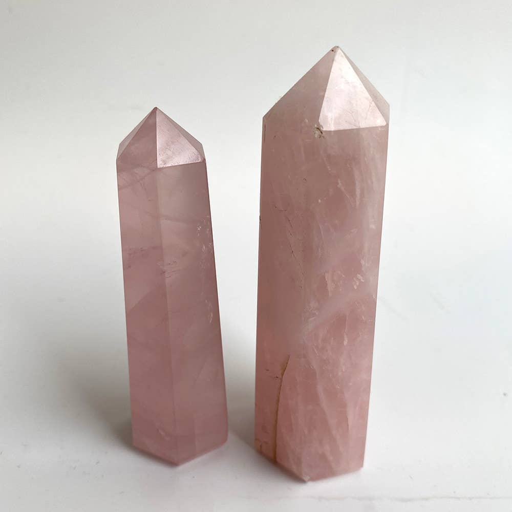 Rose Quartz Obelisk Tower, 8-10cm