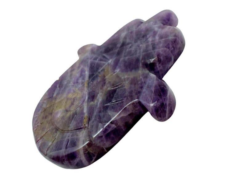 Amethyst Hamsa Hand Carving