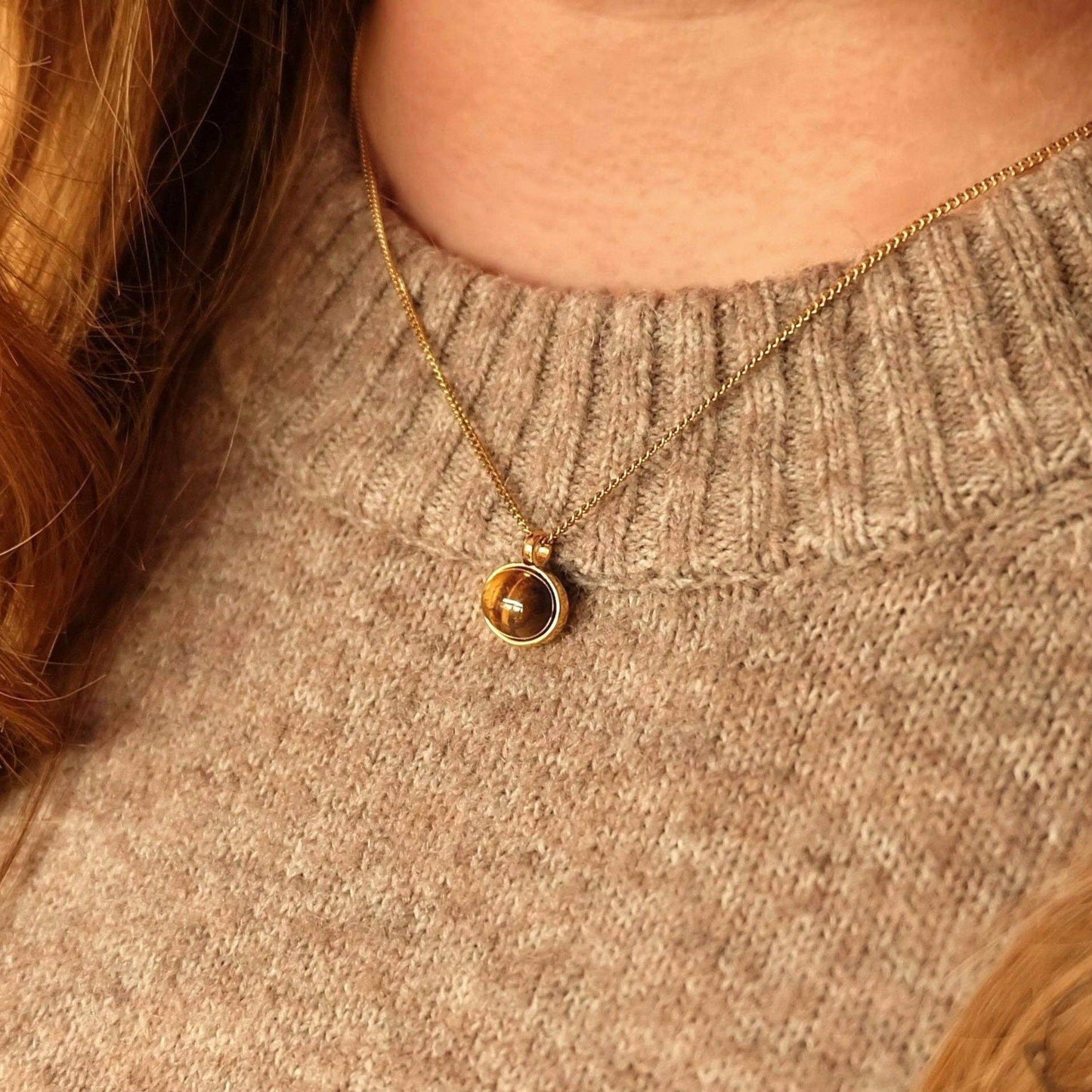 Dainty Tiger's Eye Necklace by Augusta