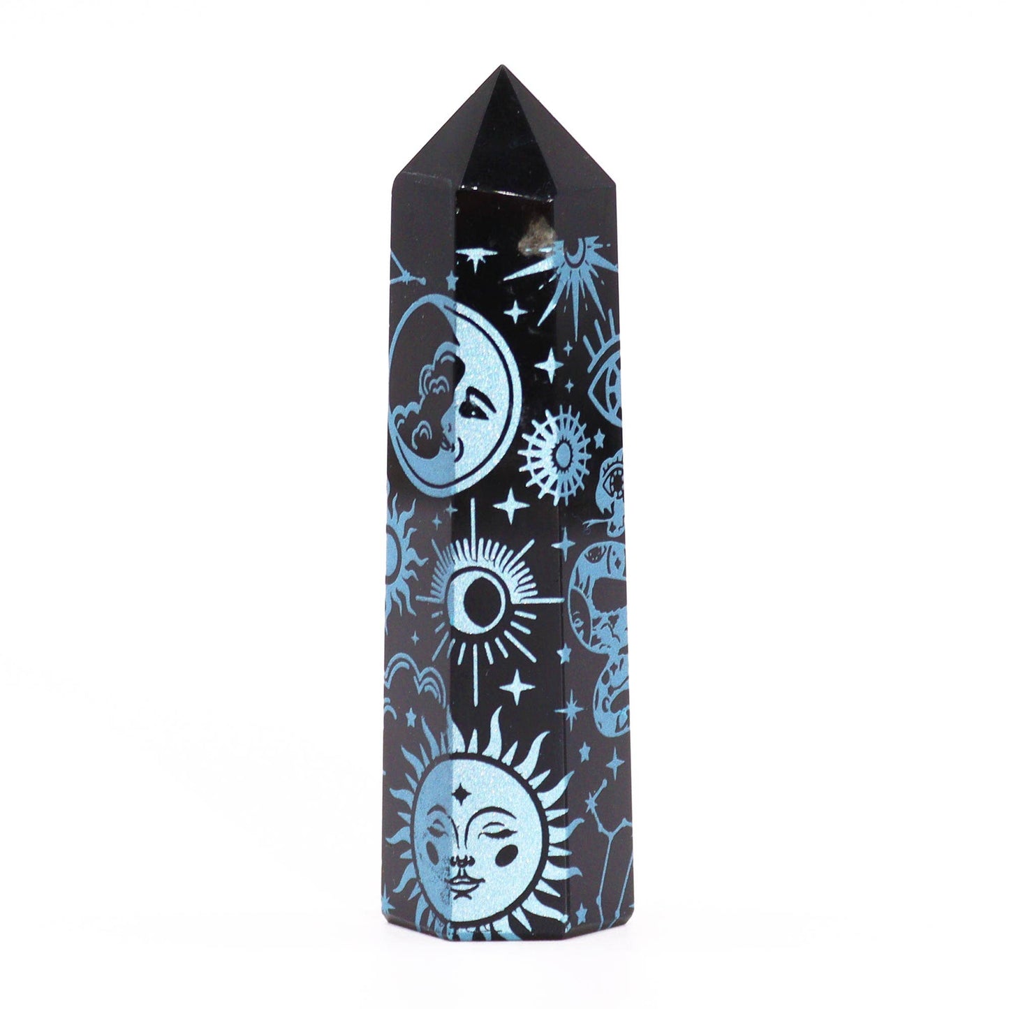 Mystic Story Black Obsidian Point- Sky Blue