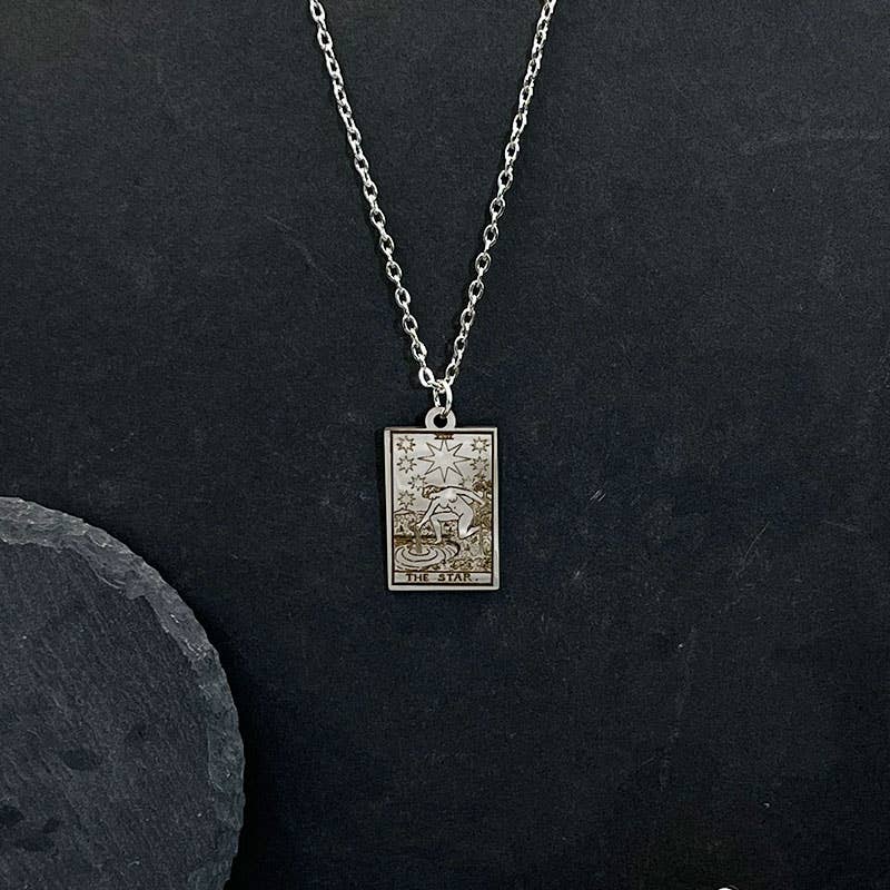 Stainless Steel Tarot Necklaces: THE STAR