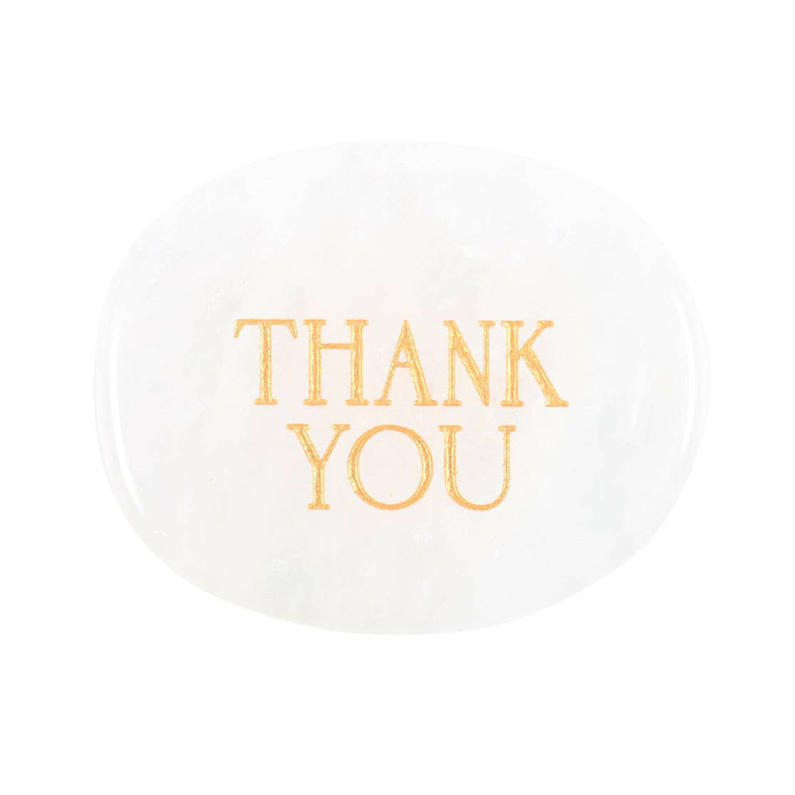 'Thank You' Clear Quartz Crystal Palm Stone