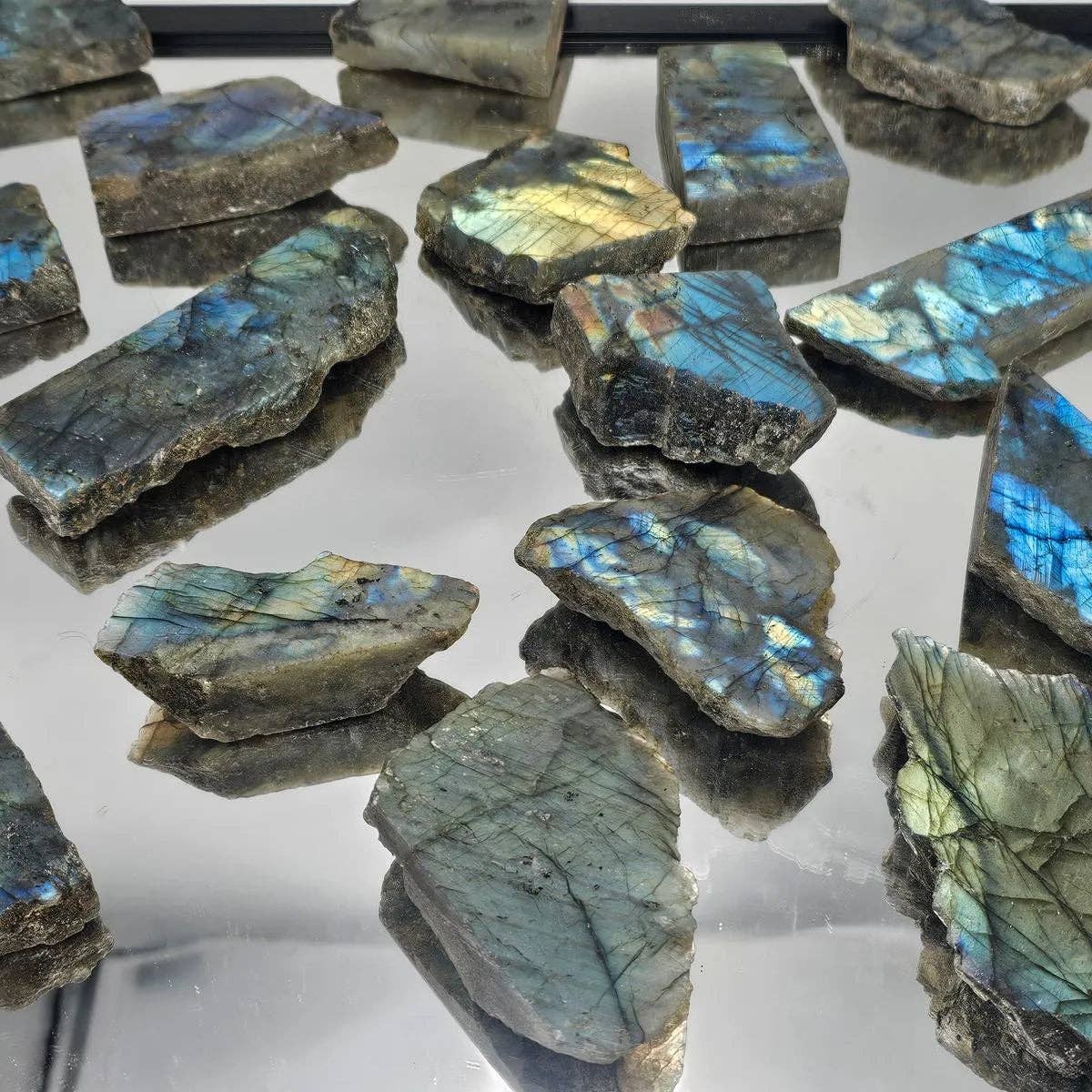 Labradorite Crystal Half Polished Slice, 100-200g