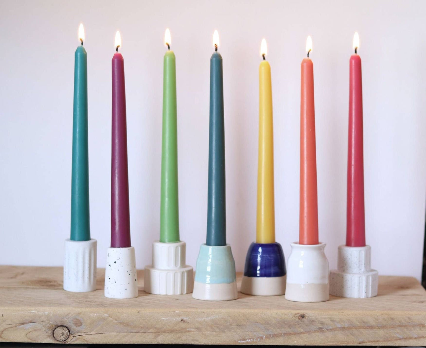 Tapered Beeswax Dinner Candles | Rose Pink