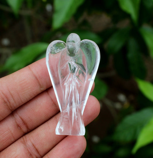 Natural Clear Quartz Angel Carving