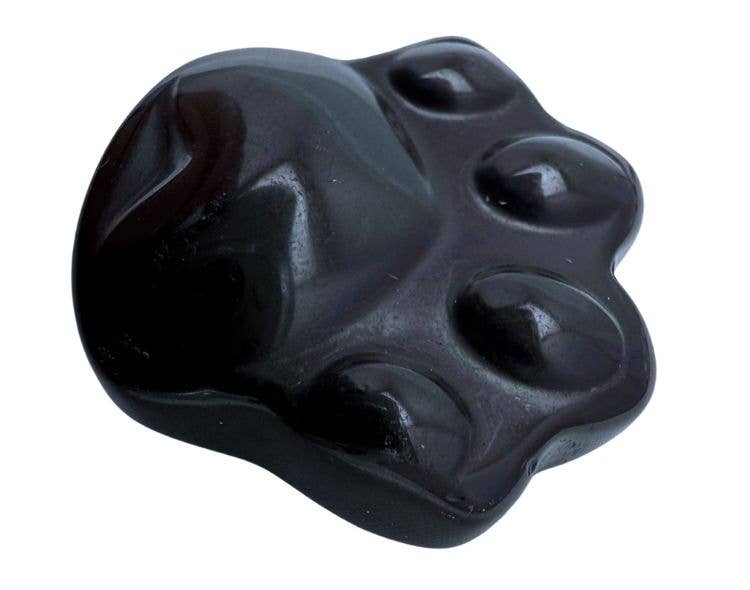 Small Black Obsidian Paw Carving