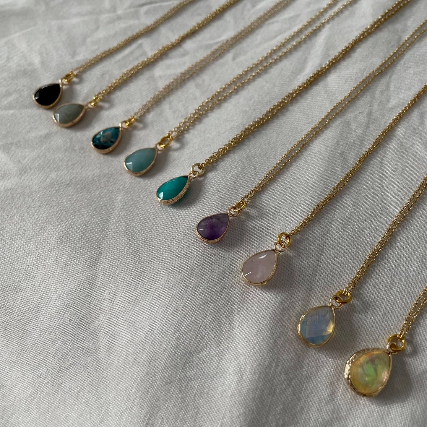 Dainty Drop Necklace: Amazonite