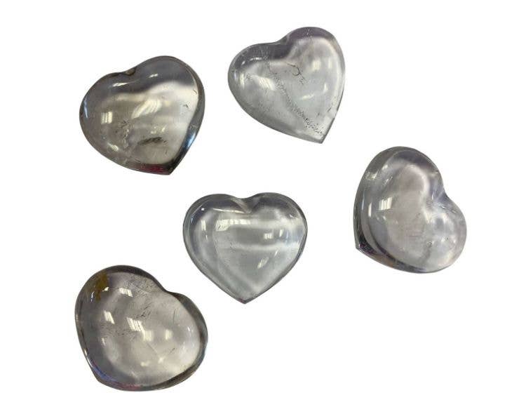 Clear Quartz Heart Carving