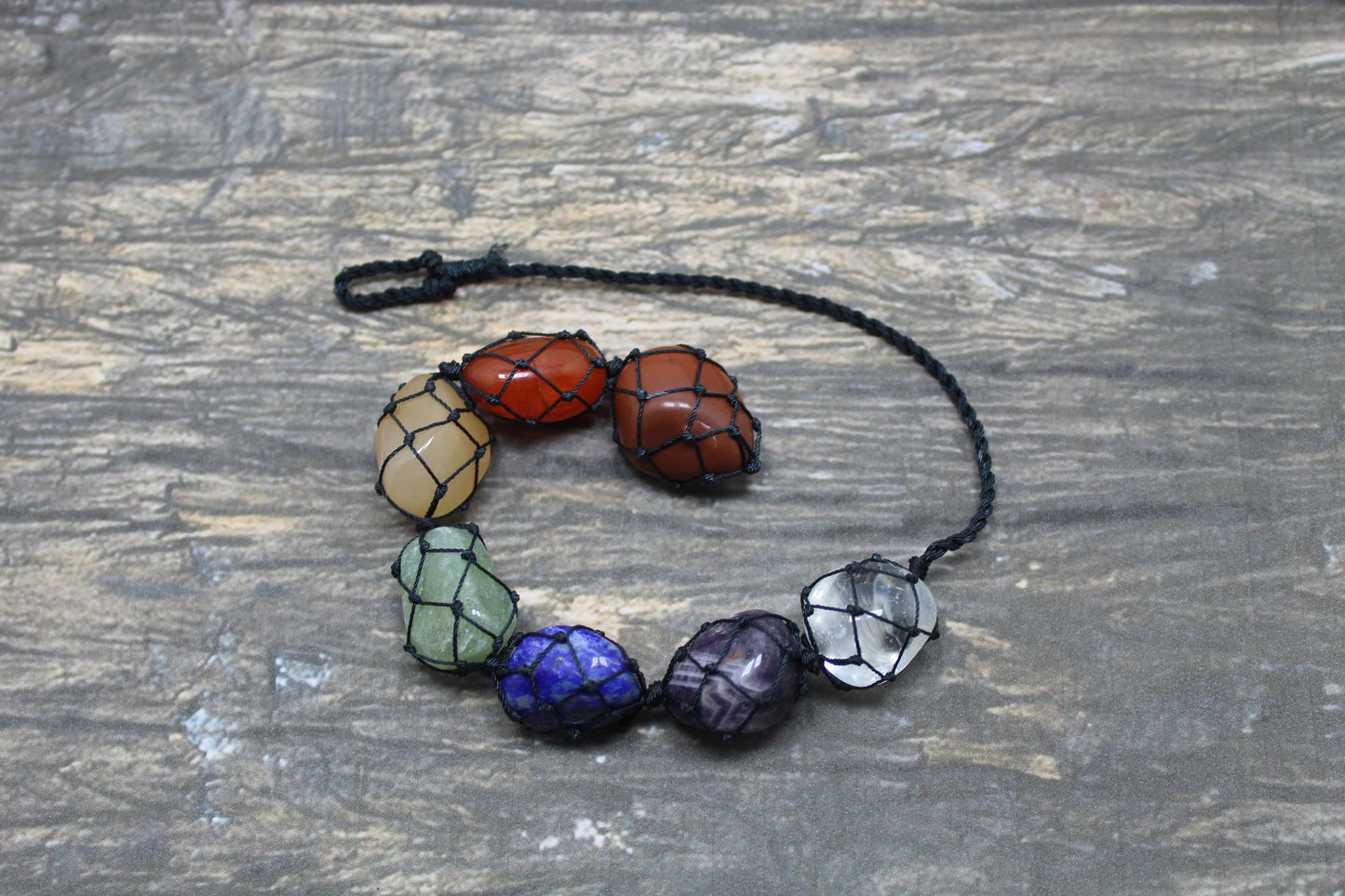 Natural 7 Chakra Tumble Stone Wall Hanging