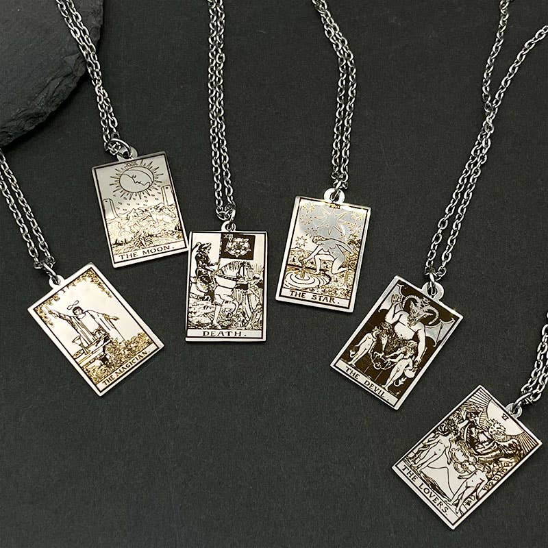 Stainless Steel Tarot Necklaces: THE LOVERS