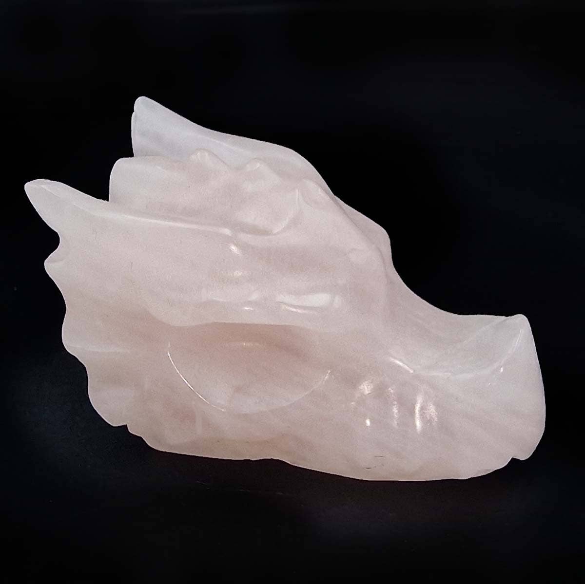 Rose Quartz Dragon Head carving