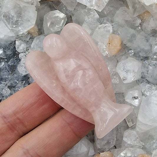 Rose Quartz Angel carving