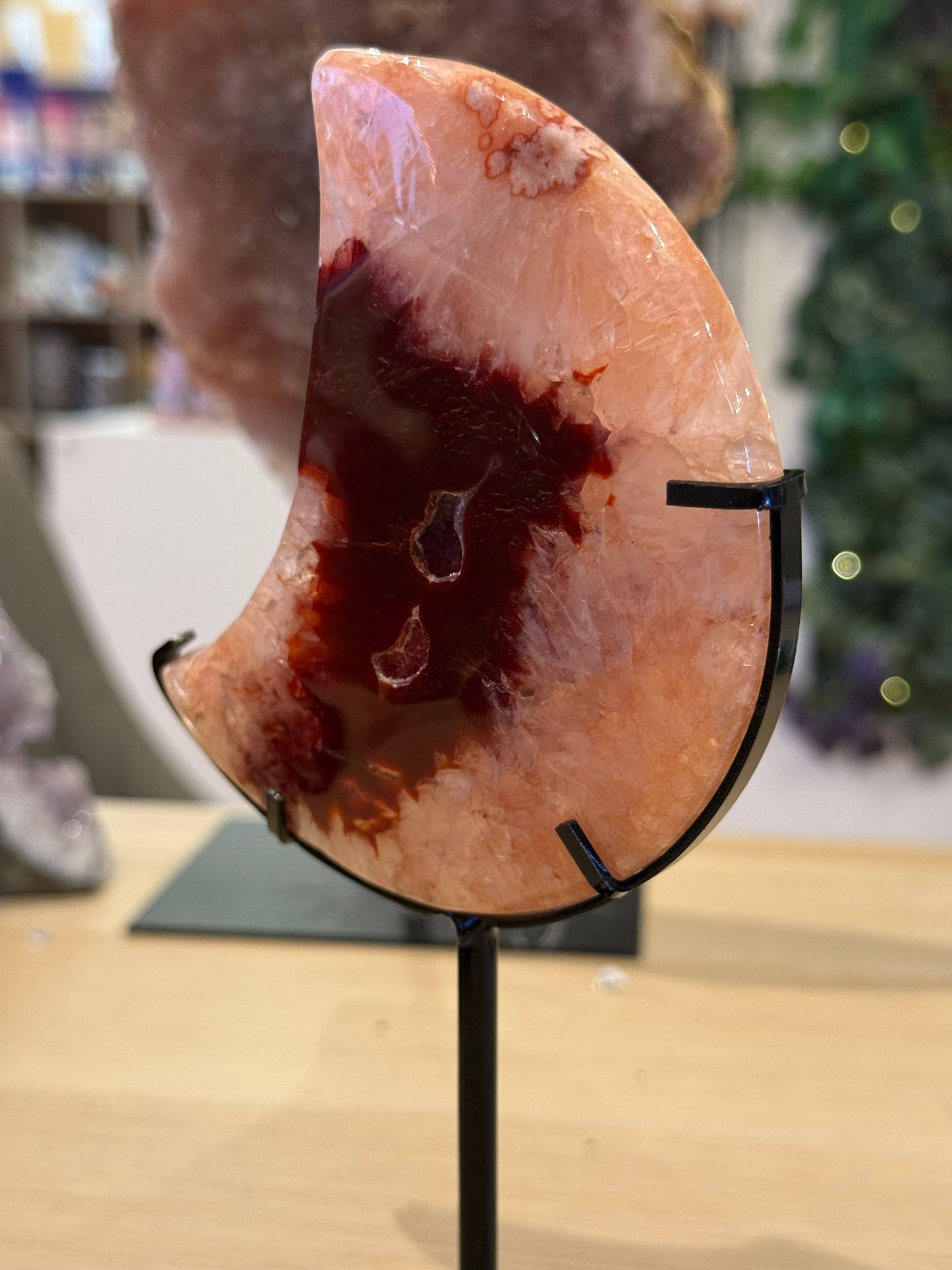 Carnelian Moon on Stand - 372g