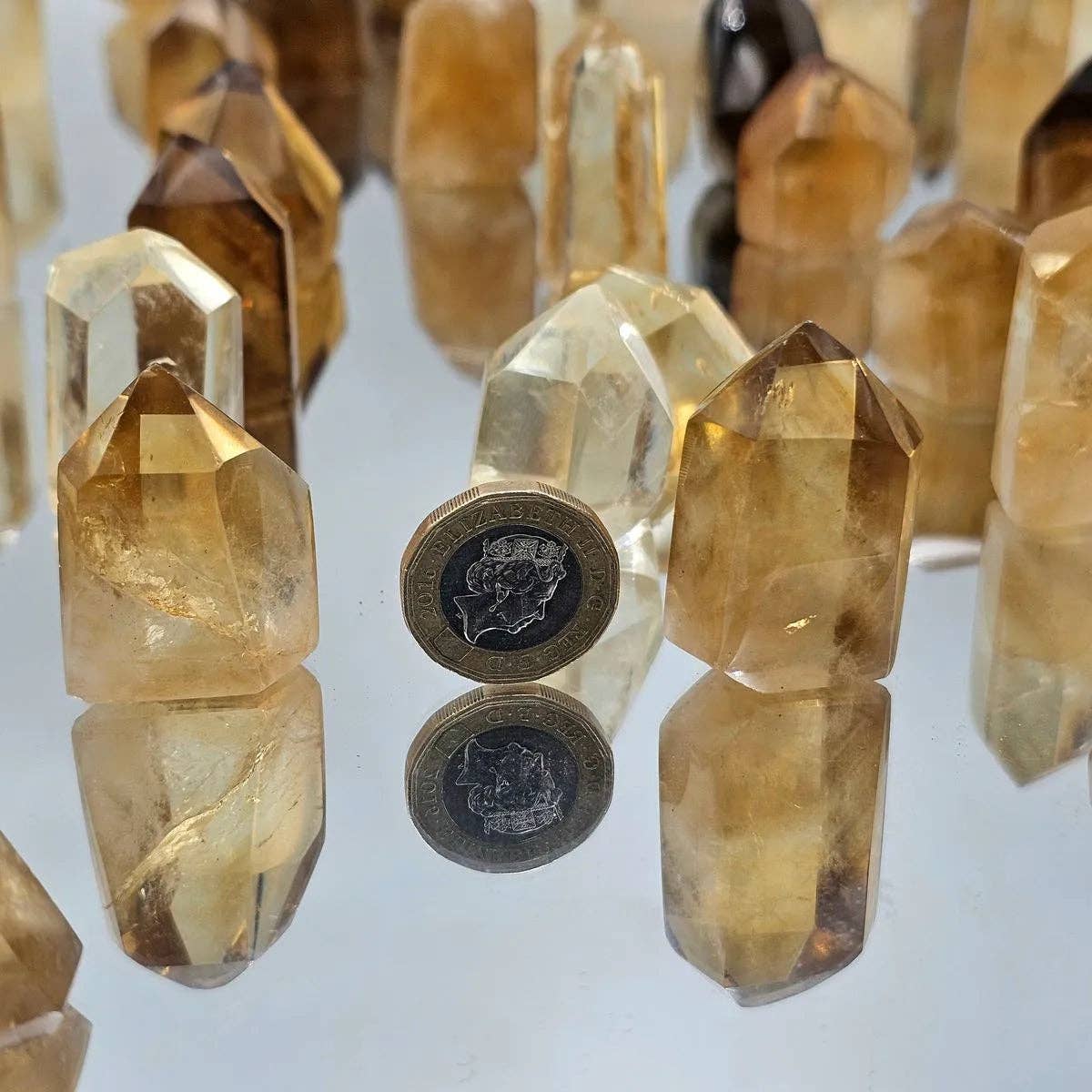 Small Citrine Crystal Prism Tower