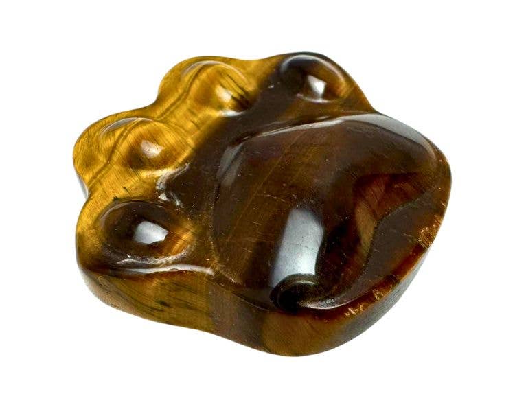 Small Tiger Eye Paw Carving