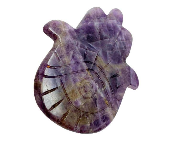 Amethyst Hamsa Hand Carving