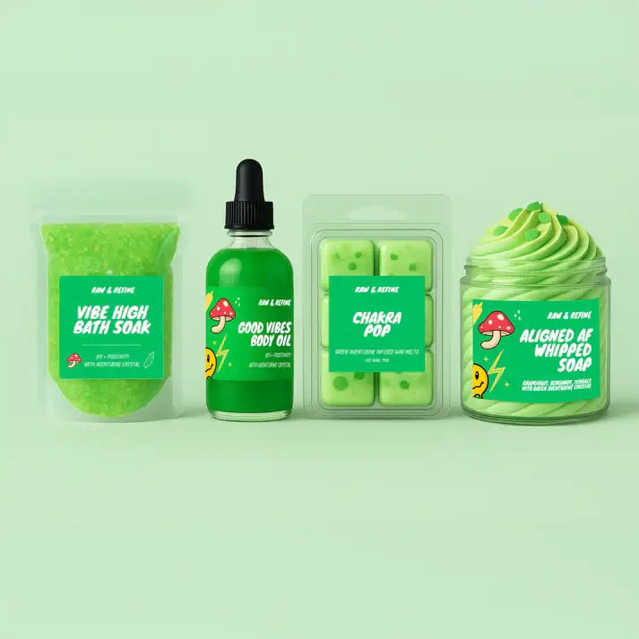 Vibe High Bath Soak - Positivity Ritual Bath Salts - Green Aventurine Crystal Infused