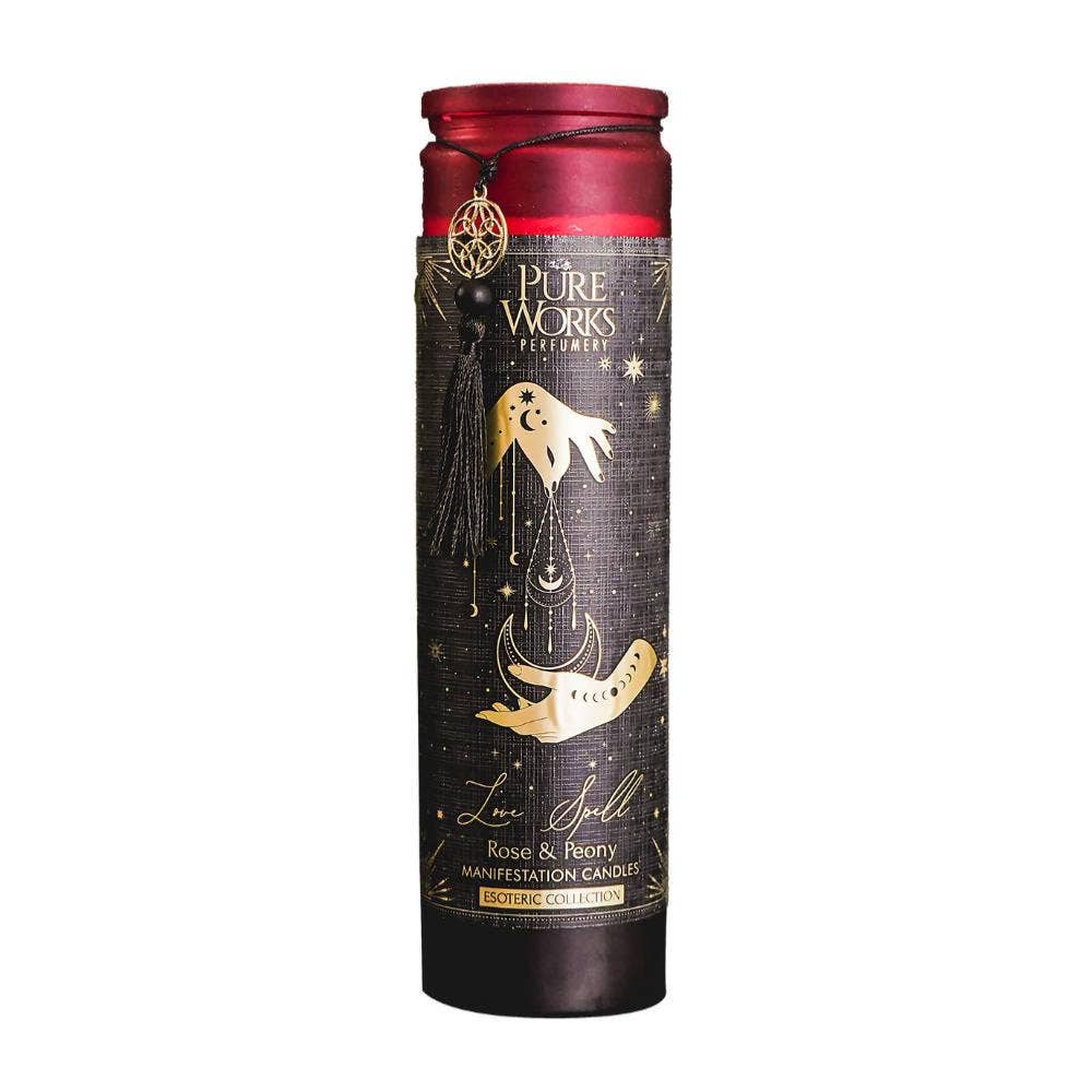 Tall Jar Candle-Esoteric Love Spell Rose and Peony
