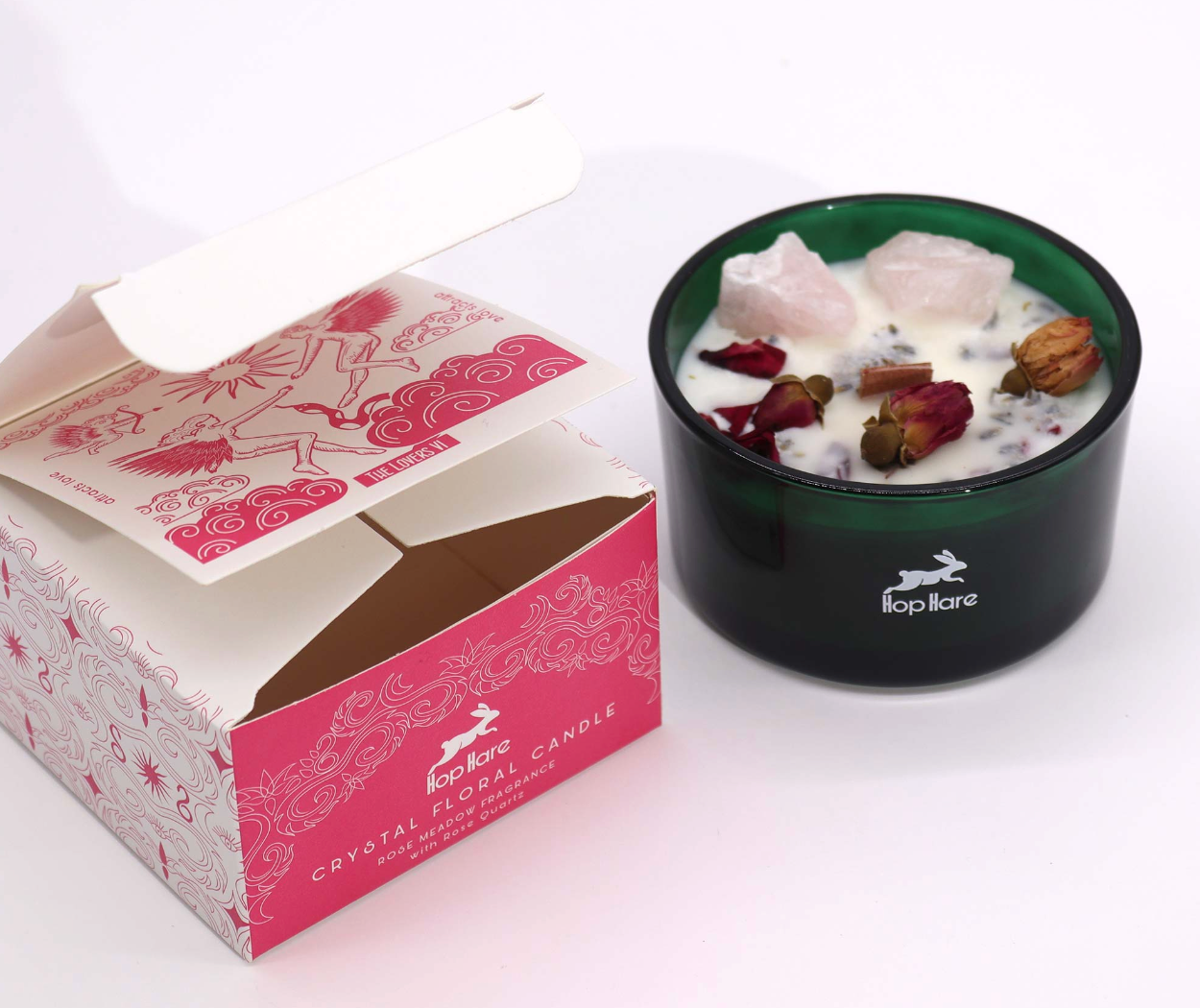 Hop Hare Crystal Magic Flower Candle - The Lovers
