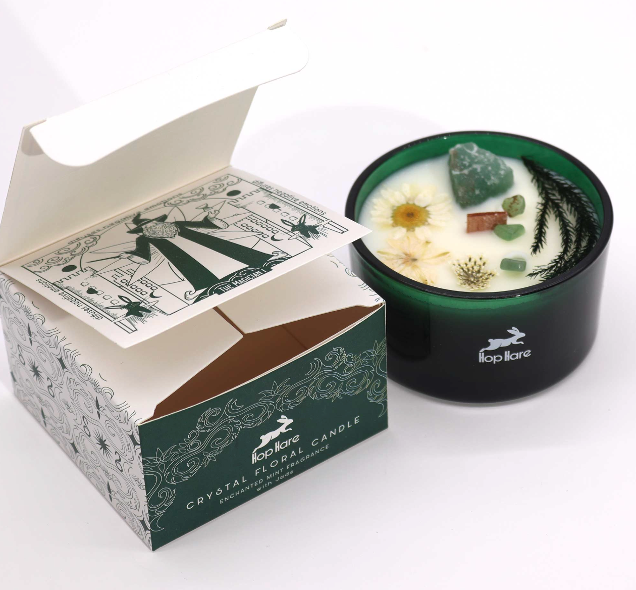 Hop Hare Crystal Magic Flower Candle - The Magician
