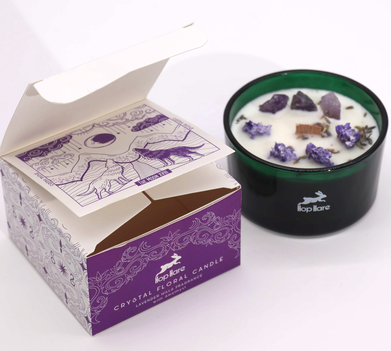 Hop Hare Crystal Magic Flower Candle - The Moon