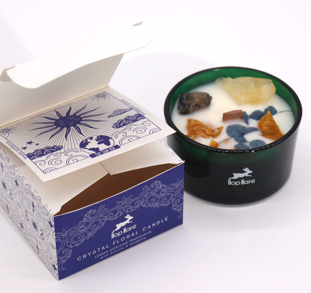 Hop Hare Crystal Magic Flower Candle - The Sun