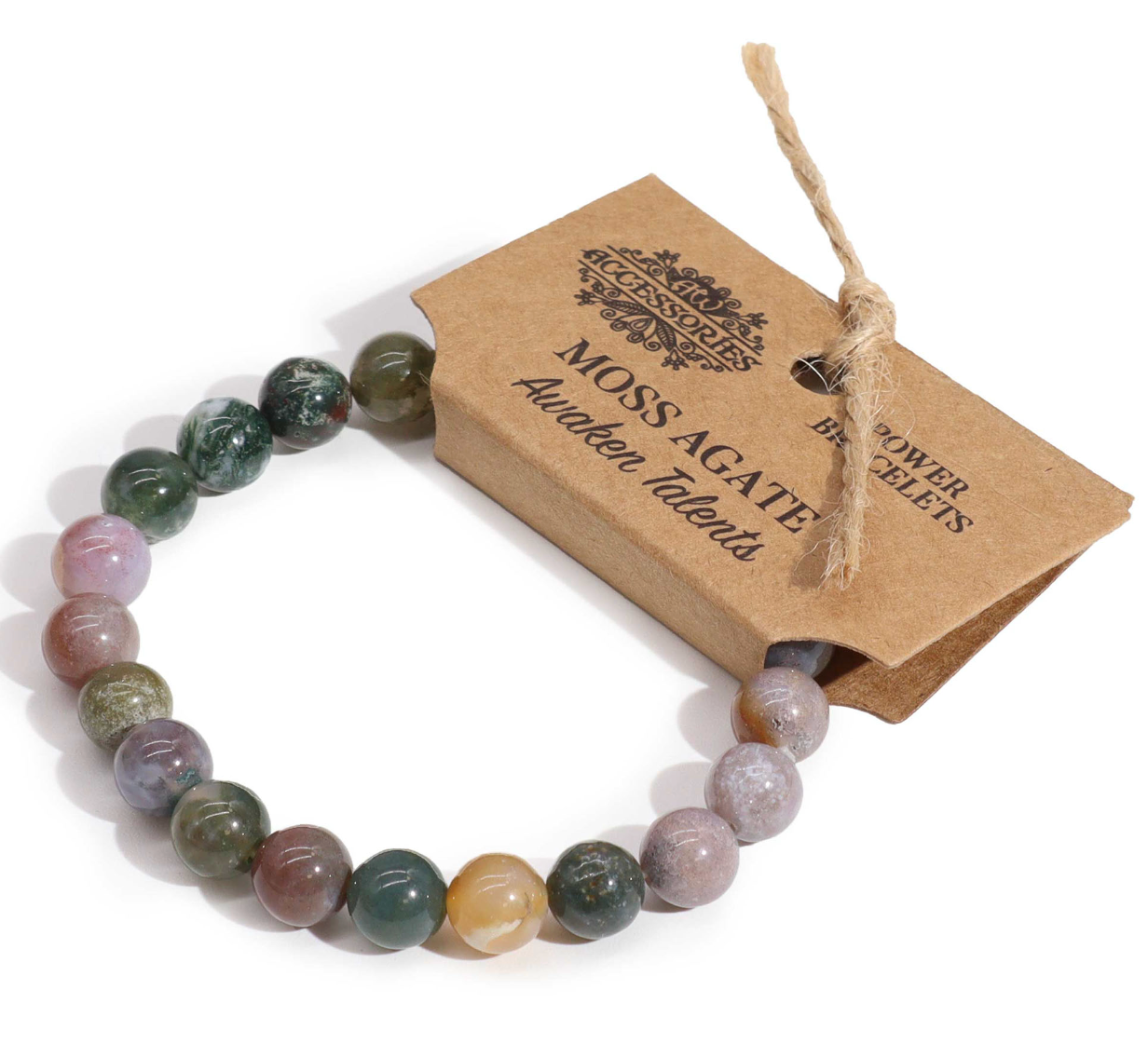 Power Bracelet - Moss Agate