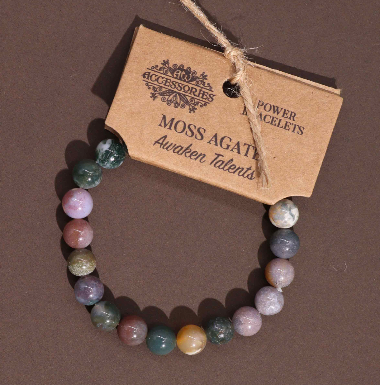 Power Bracelet - Moss Agate