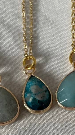 Dainty Drop Necklace: Apatite