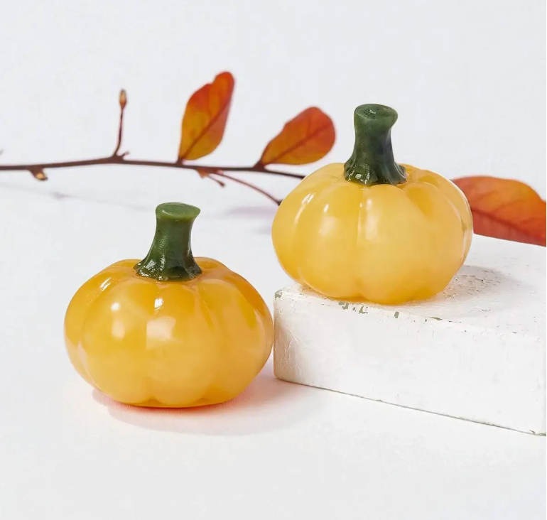 Halloween Yellow Calcite Crystal Pumpkin Carving, 4cm