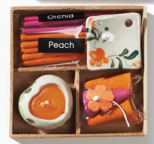 Mini Incense Gift Box Set with Ceramic Candle and Burner