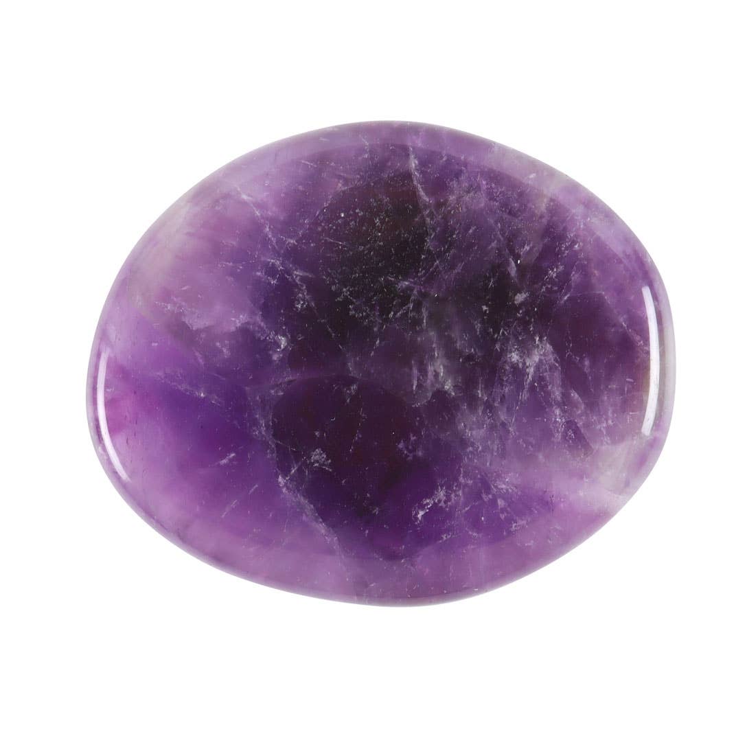 Stay Calm- Amethyst Crystal Palm Stone