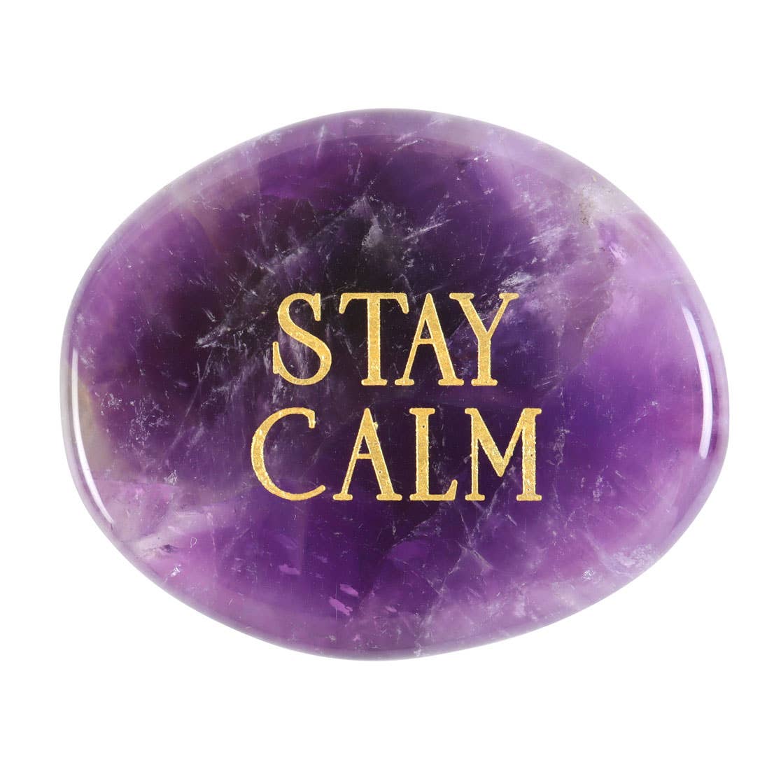 Stay Calm- Amethyst Crystal Palm Stone