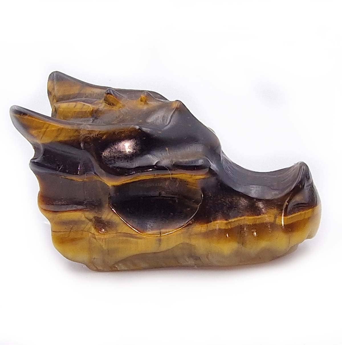 Tigers Eye Dragon Head carving