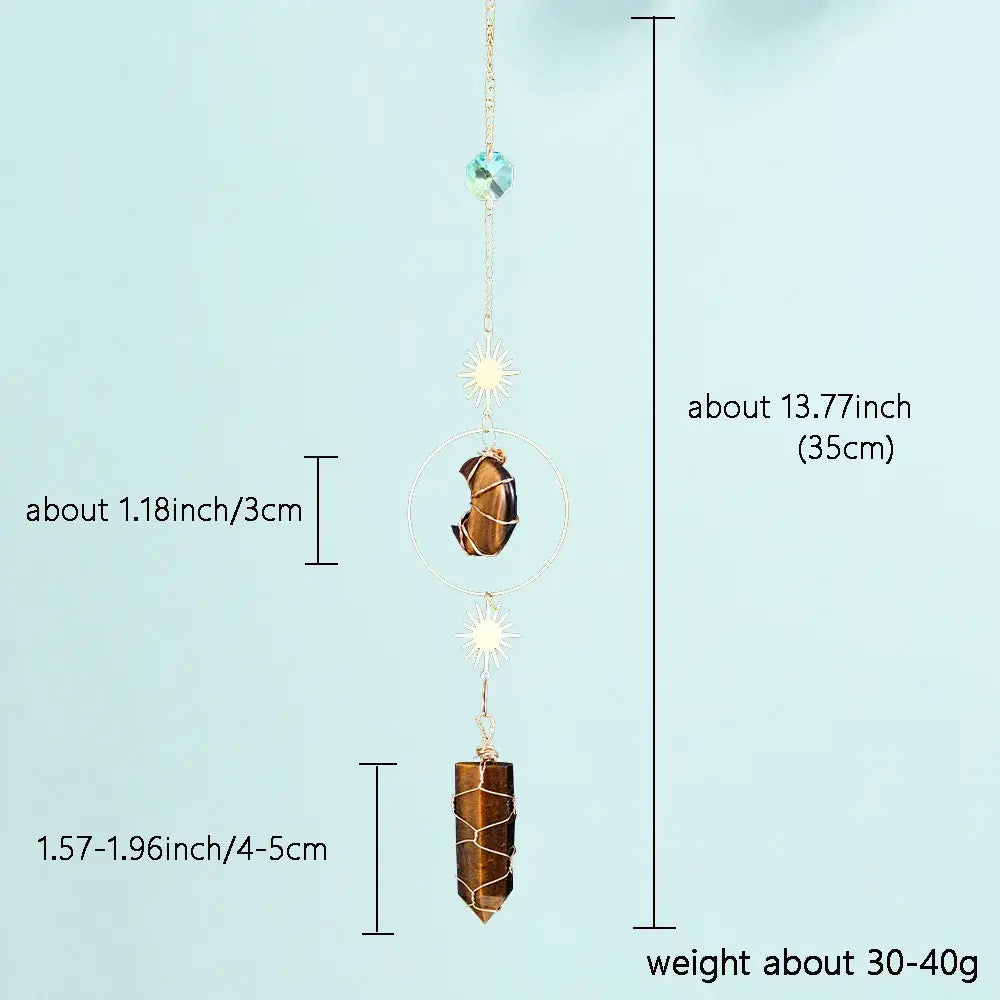 Natural Moon Crystal Suncatcher Pendulum: Clear Quartz