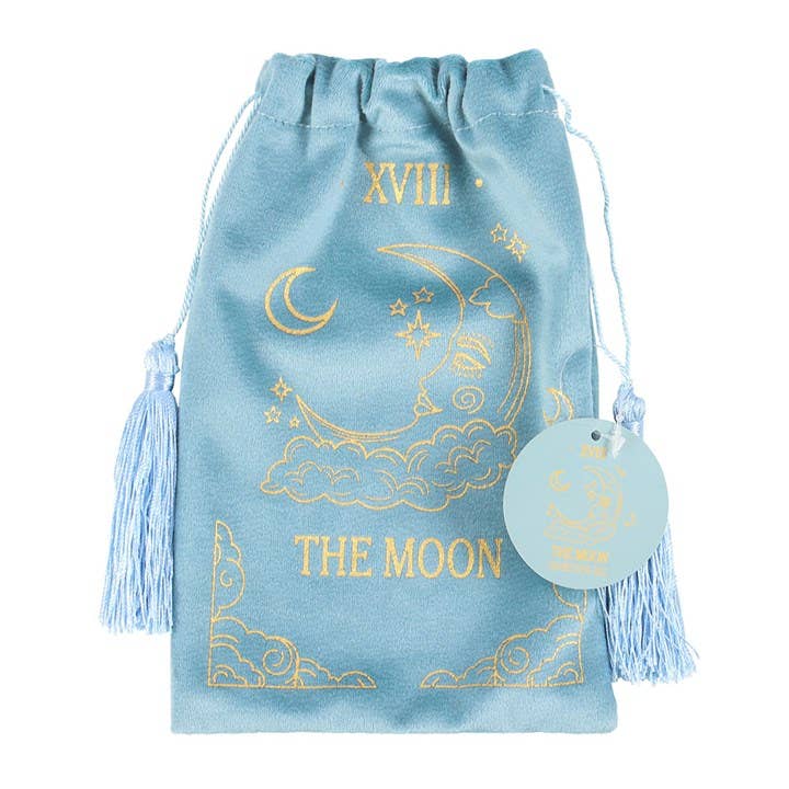 'The Moon' Vintage Tarot Card Velvet Drawstring Bag