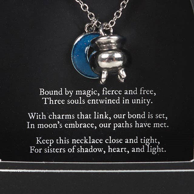 Coven Sisters Cauldron Charm Necklace- Purple