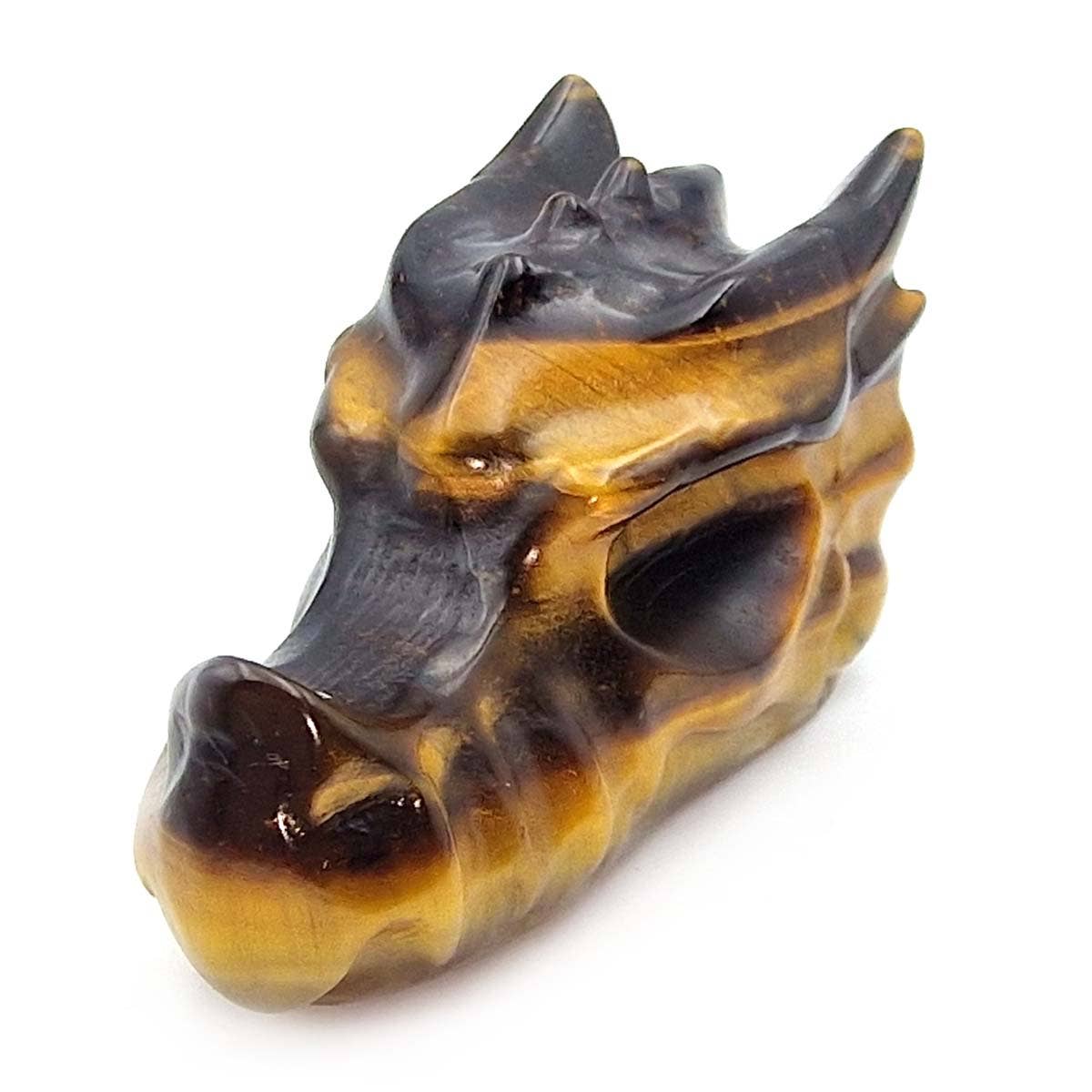 Tigers Eye Dragon Head carving