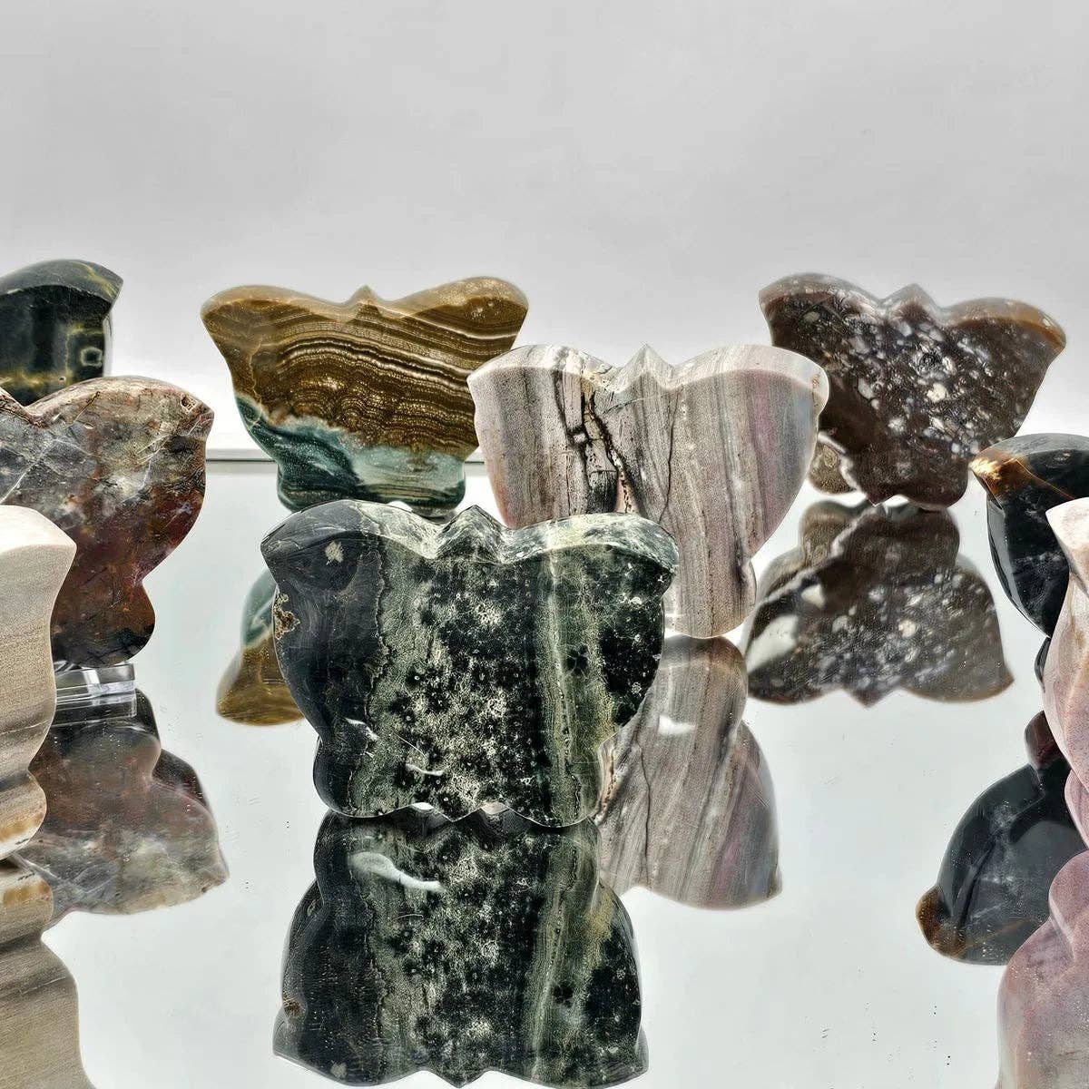 Ocean Jasper Crystal Butterfly Carving