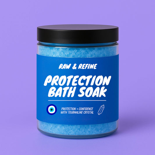 Protection Bath Soak - Evil Eye Bath Salts - Black Tourmaline Crystal Infused