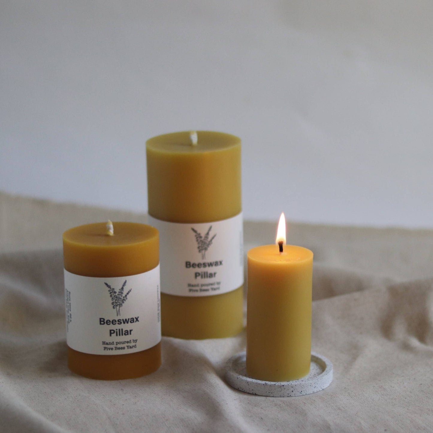 Beeswax Pillar Church Candle | 5cm (h)x 4.5cm (w)