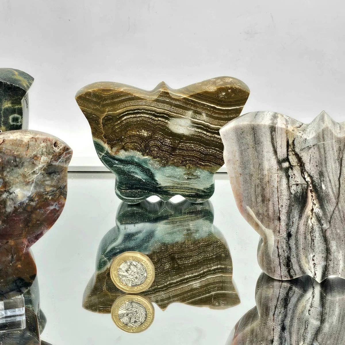 Ocean Jasper Crystal Butterfly Carving