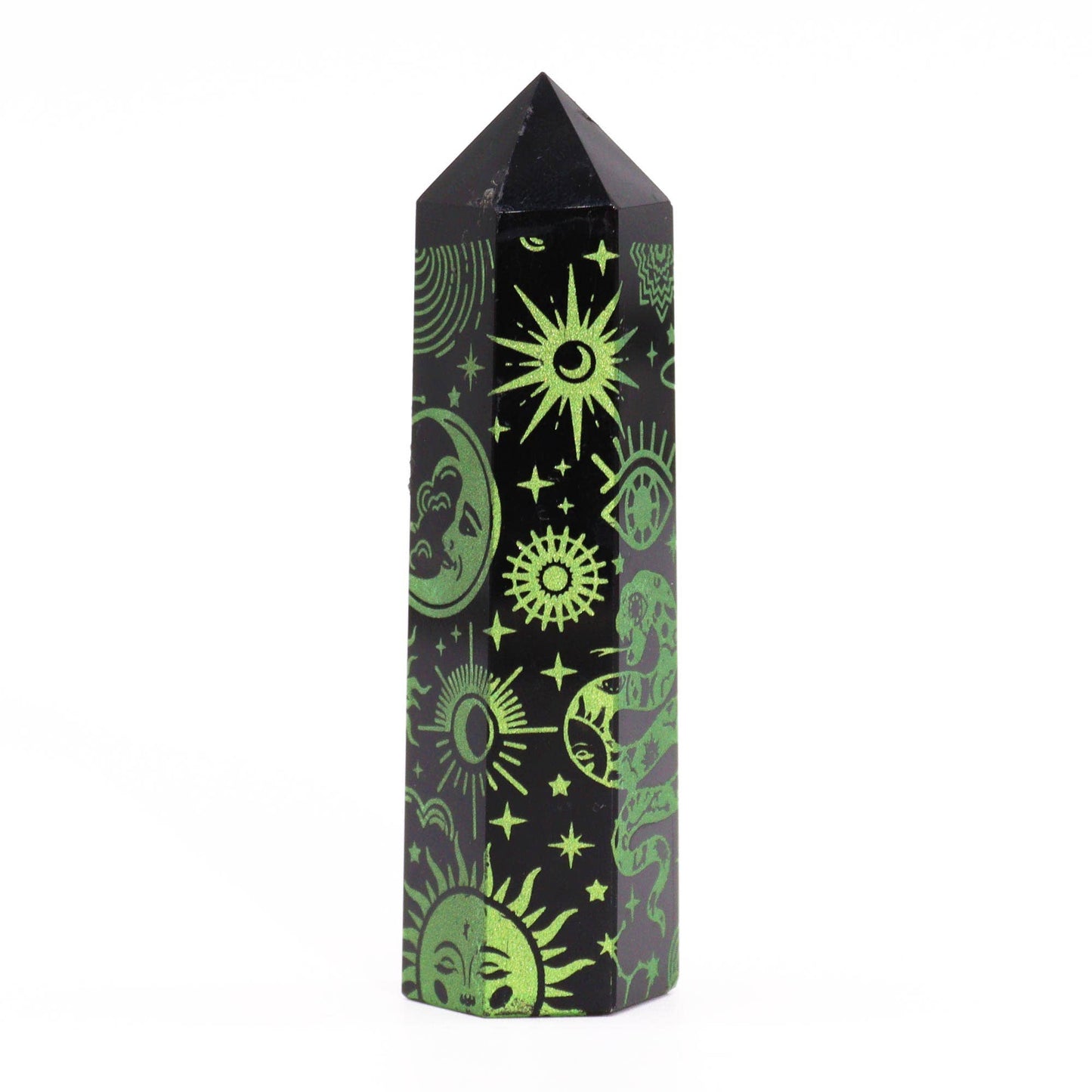 Mystic Story Black Obsidian Points - Forest Green