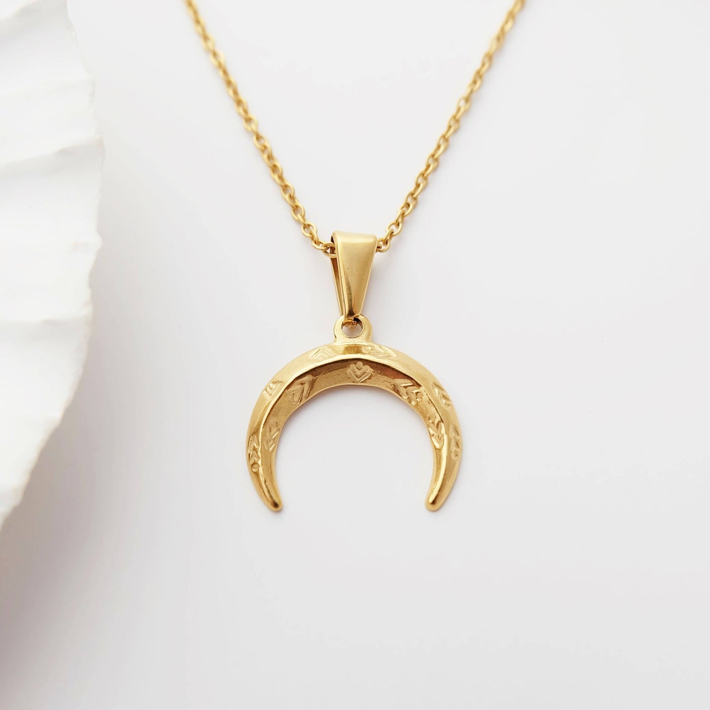 Bohemian Gold Moon Necklace - Waterproof