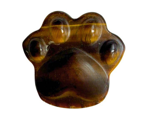 Small Tiger Eye Paw Carving