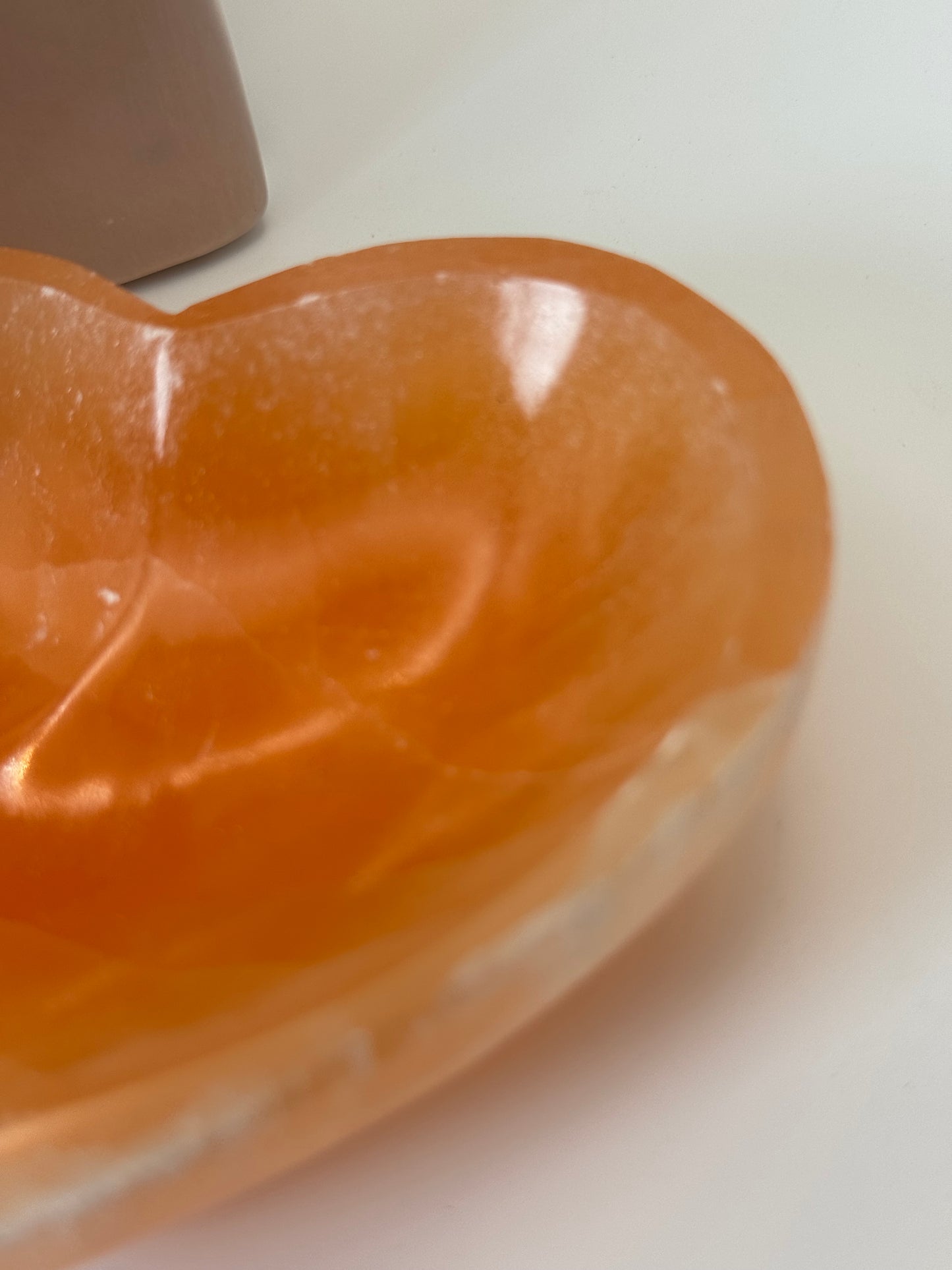 Orange Selenite Crystal Heart Bowl